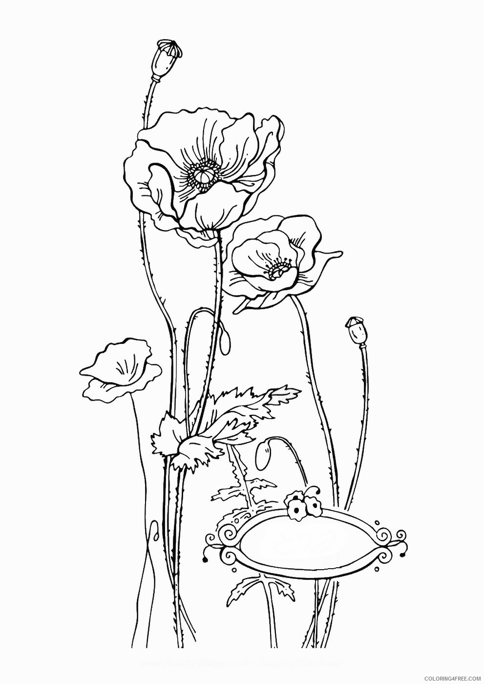 Printable Flower Coloring Pages Flowers Nature flowerc128 Printable 2021 379 Coloring4free