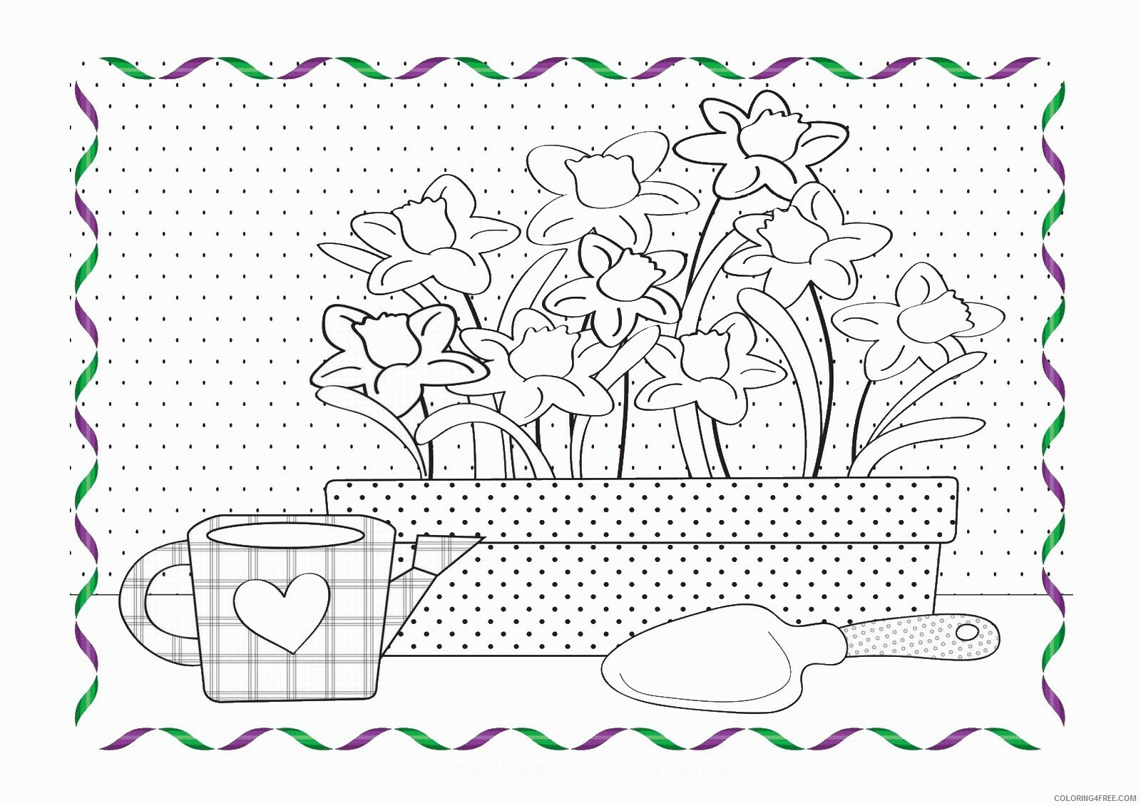 Printable Flower Coloring Pages Flowers Nature flowerc130 Printable 2021 381 Coloring4free
