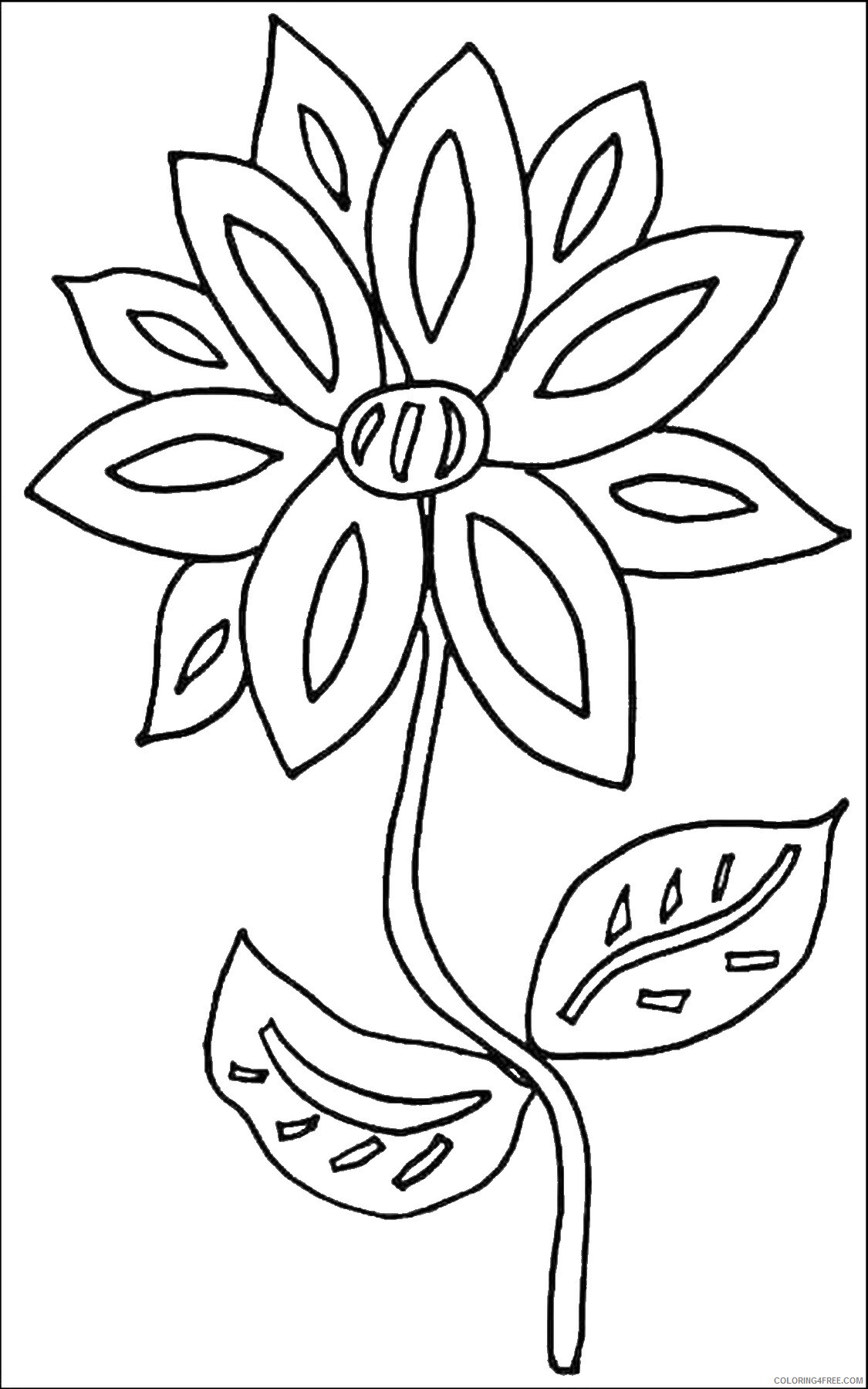 Printable Flower Coloring Pages Flowers Nature flowerc3 Printable 2021 382 Coloring4free