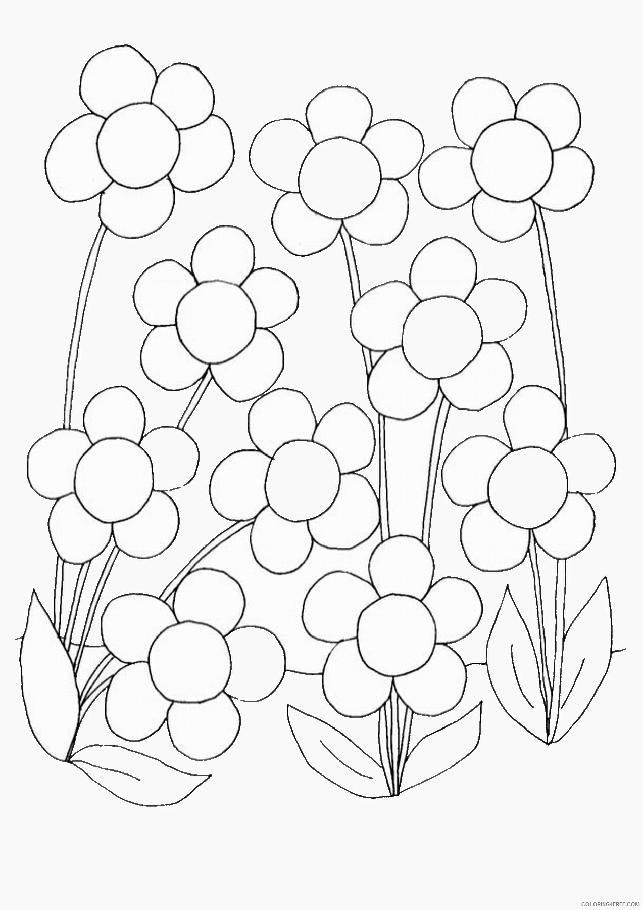 Printable Flower Coloring Pages Flowers Nature flowerc52 Printable 2021 383 Coloring4free