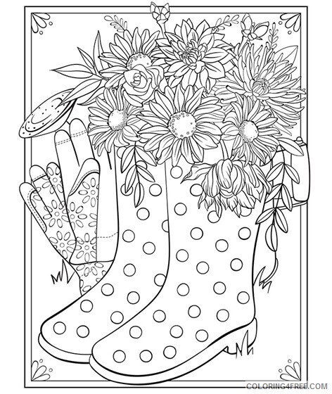Printable Flower Coloring Pages Flowers Nature flowers in boots Printable 2021 Coloring4free