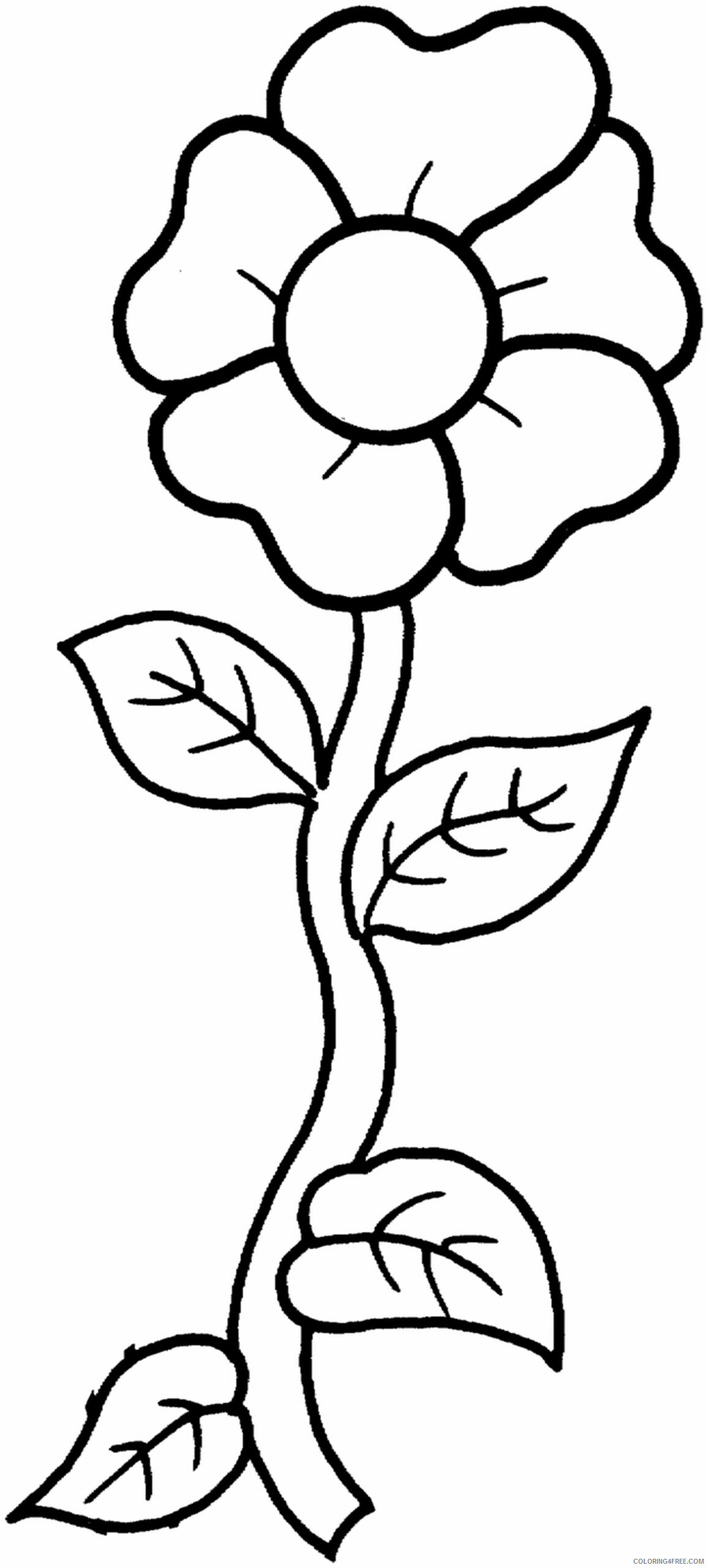 Printable Flower Coloring Pages Flowers Nature free flower Printable 2021 411 Coloring4free