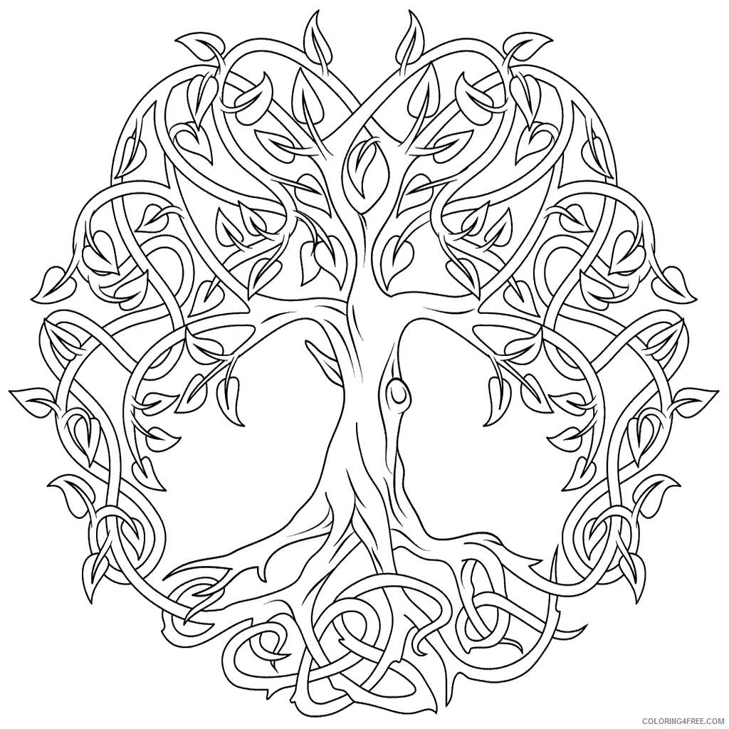 Printable Tree Coloring Pages Tree Nature Celtic Tree of Life Printable 2021 625 Coloring4free