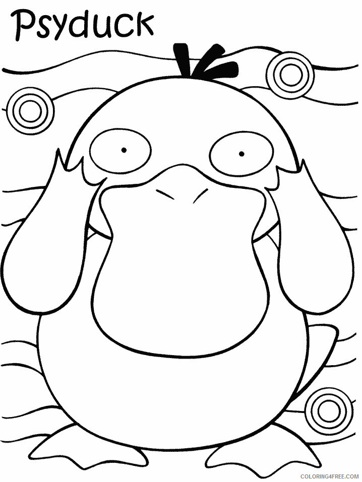 Psyduck Pokemon Characters Printable Coloring Pages 69 2021 082 Coloring4free