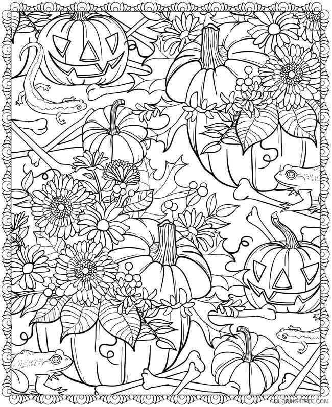 Pumpkin Coloring Pages Vegetables Food Fall Pumpkin for Adults Advanced 2021 Coloring4free