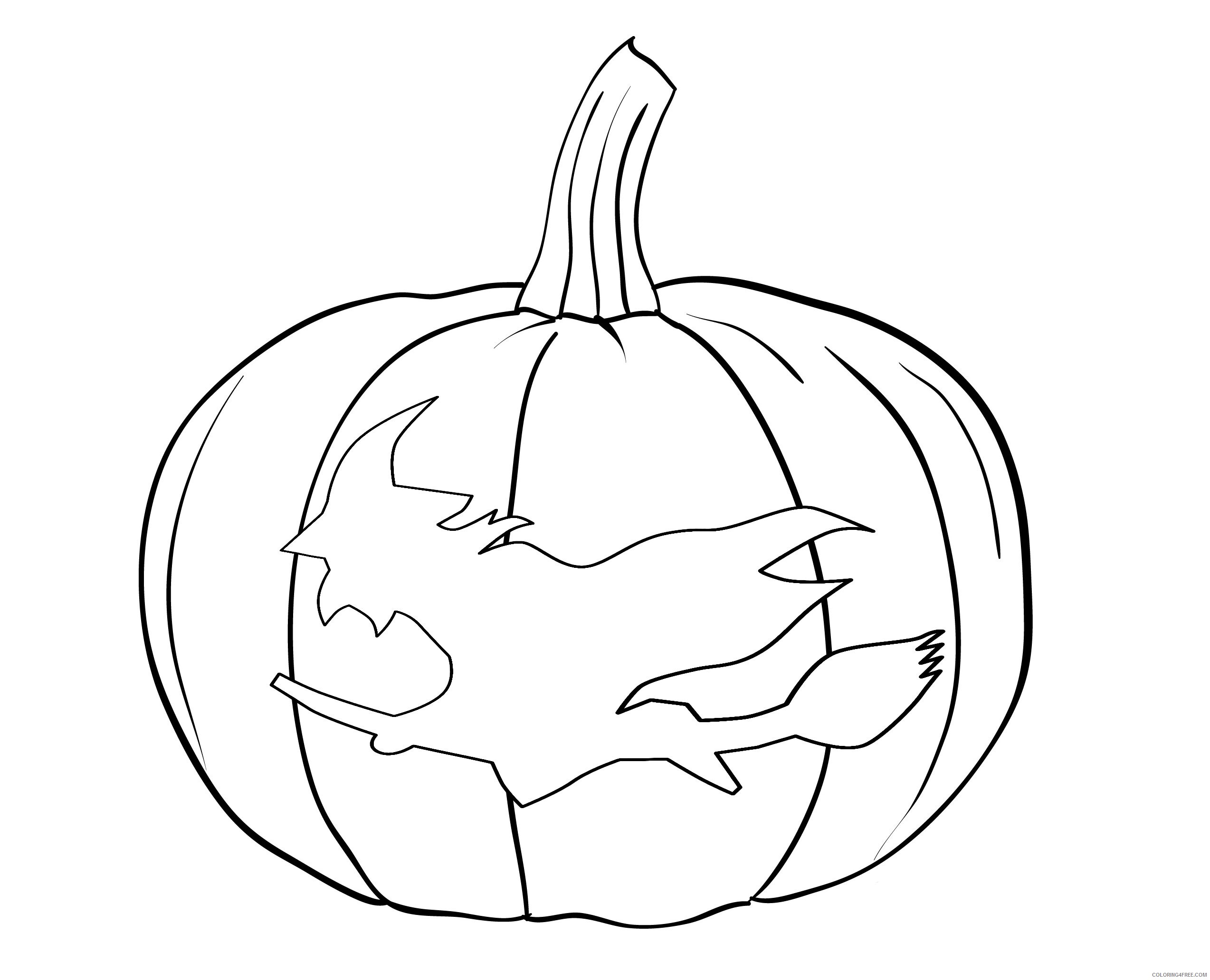 Pumpkin Coloring Pages Vegetables Food Halloween Carved with a Witch 2021 Coloring4free