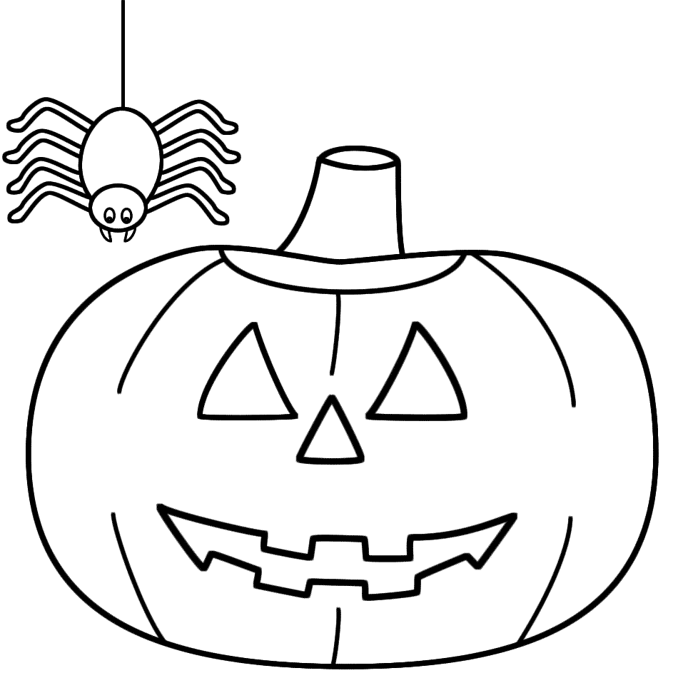 Pumpkin Coloring Pages Vegetables Food Halloween and Spider Printable 2021 Coloring4free