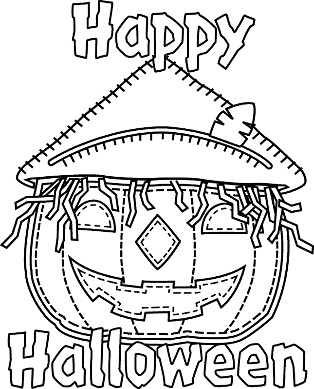 Pumpkin Coloring Pages Vegetables Food Happy Halloween Scarecrow Printable 2021 Coloring4free