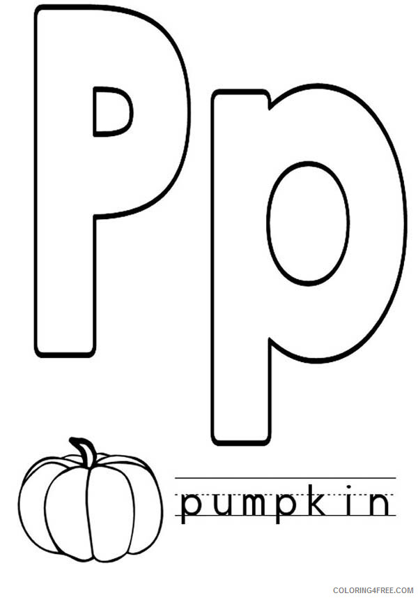 Pumpkin Coloring Pages Vegetables Food Letter P is for Pumpkin Printable 2021 Coloring4free