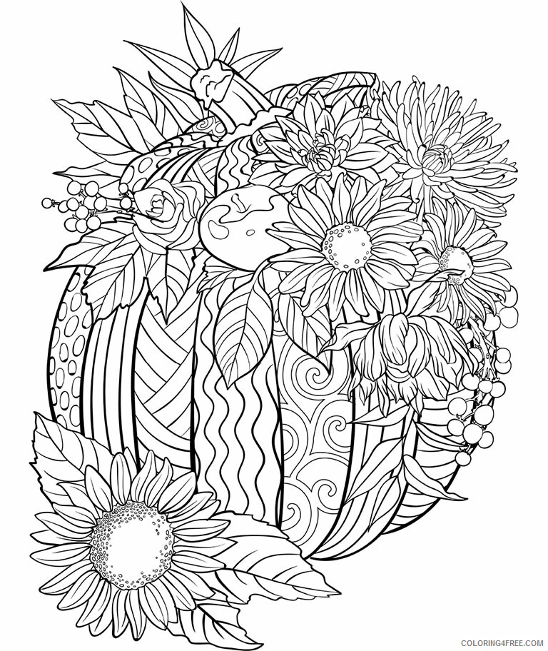 Pumpkin Coloring Pages Vegetables Food Pretty Fall Pumpkin Printable 2021 700 Coloring4free