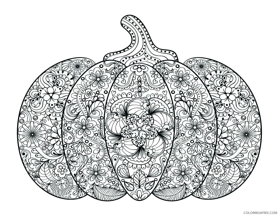 Pumpkin Coloring Pages Vegetables Food Thanksgiving Pumpkin for Adults 2021 Coloring4free