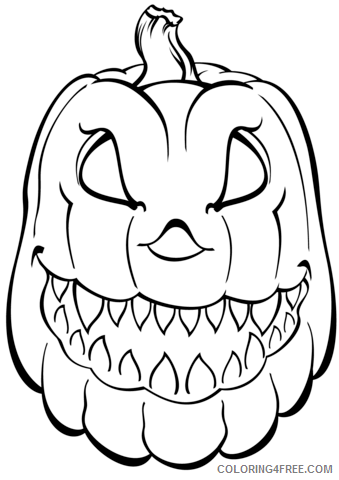 Pumpkin Coloring Pages Vegetables Food scary pumpkin Printable 2021 659 Coloring4free