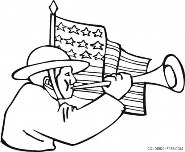 Remembrance Day Coloring Pages Holiday Remembrance Day Blowing Horn Printable 2021 0849 Coloring4free
