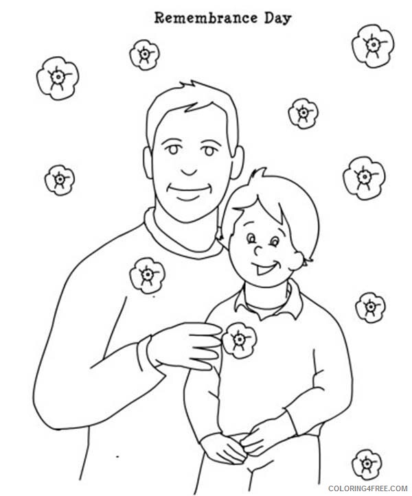 Remembrance Day Coloring Pages Holiday Remembrance Day Father and Son Printable 2021 0854 Coloring4free
