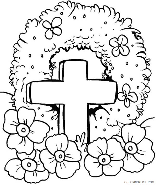 Remembrance Day Coloring Pages Holiday Remembrance Day Flower Wreath Printable 2021 0856 Coloring4free