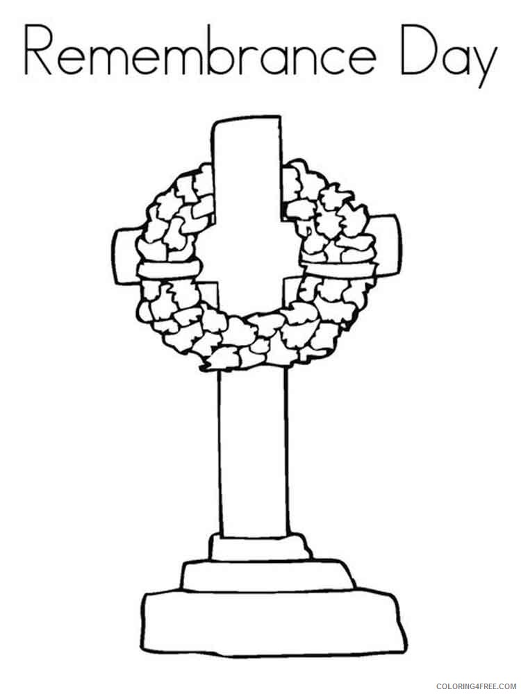 Remembrance Day Coloring Pages Holiday remembrance day 7 Printable 2021 0851 Coloring4free