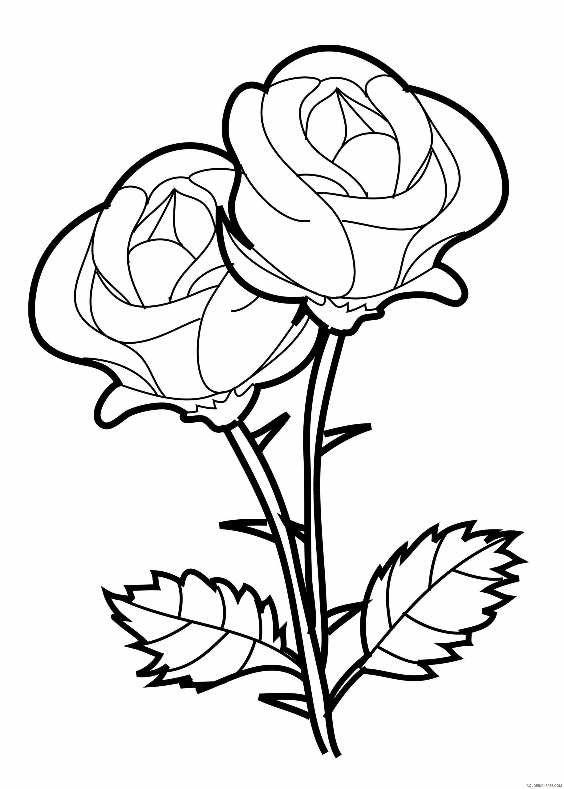 Rose Coloring Pages Flowers Nature Beautiful Rose Printable 2021 432 Coloring4free