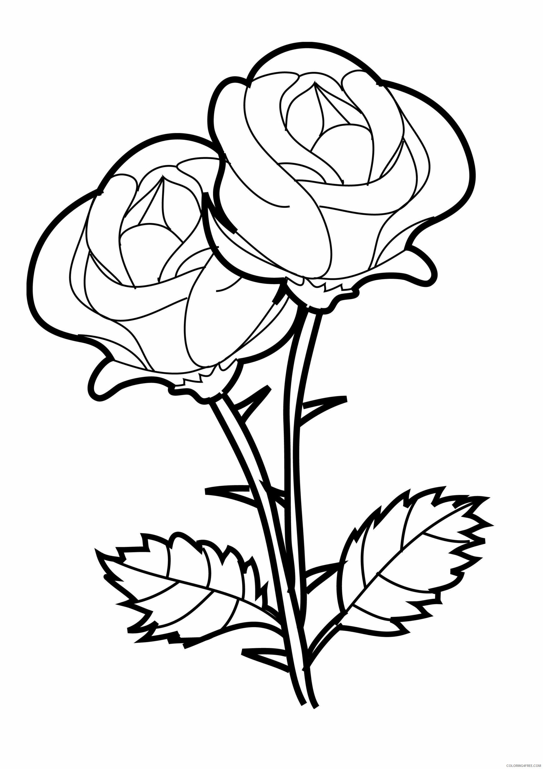 Rose Coloring Pages Flowers Nature Rose Printable 2021 445 Coloring4free