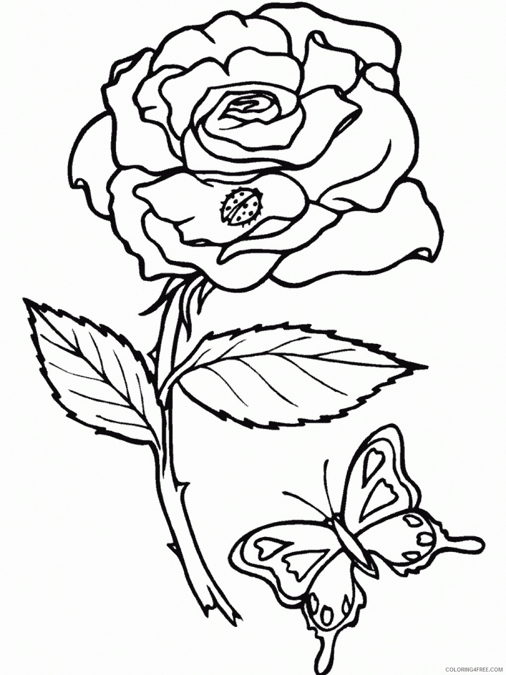 Rose Coloring Pages Flowers Nature Rose Printable 2021 452 Coloring4free