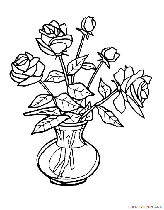 Rose Coloring Pages Flowers Nature Rose for Kids 2 Printable 2021 448 Coloring4free