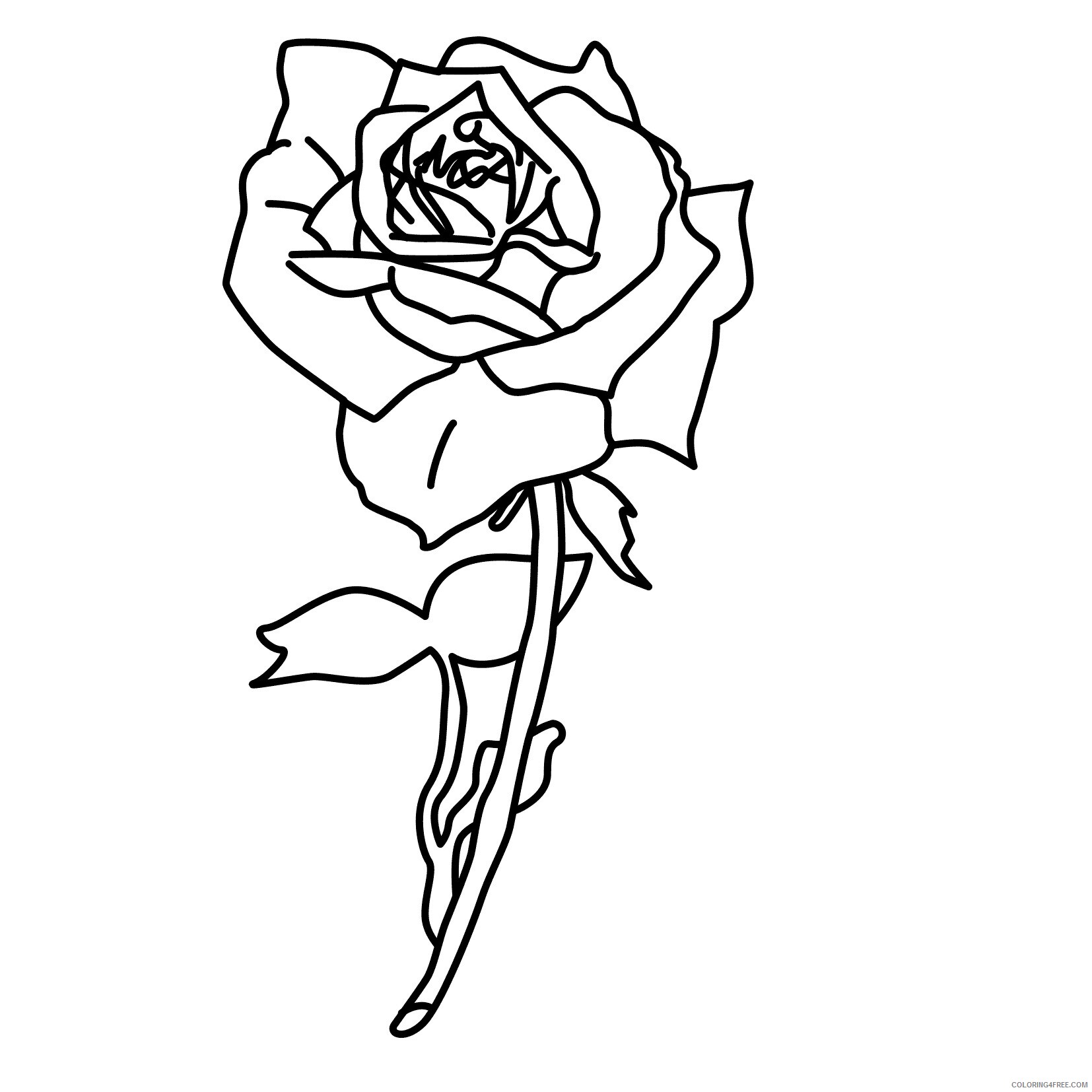 Rose Coloring Pages Flowers Nature Roses 2 Printable 2021 464 Coloring4free