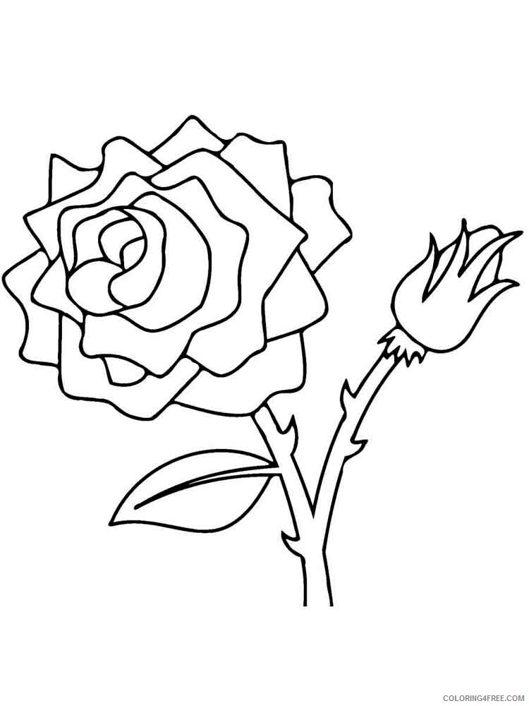 Rose Coloring Pages Flowers Nature rose flower 21 Printable 2021 460 Coloring4free