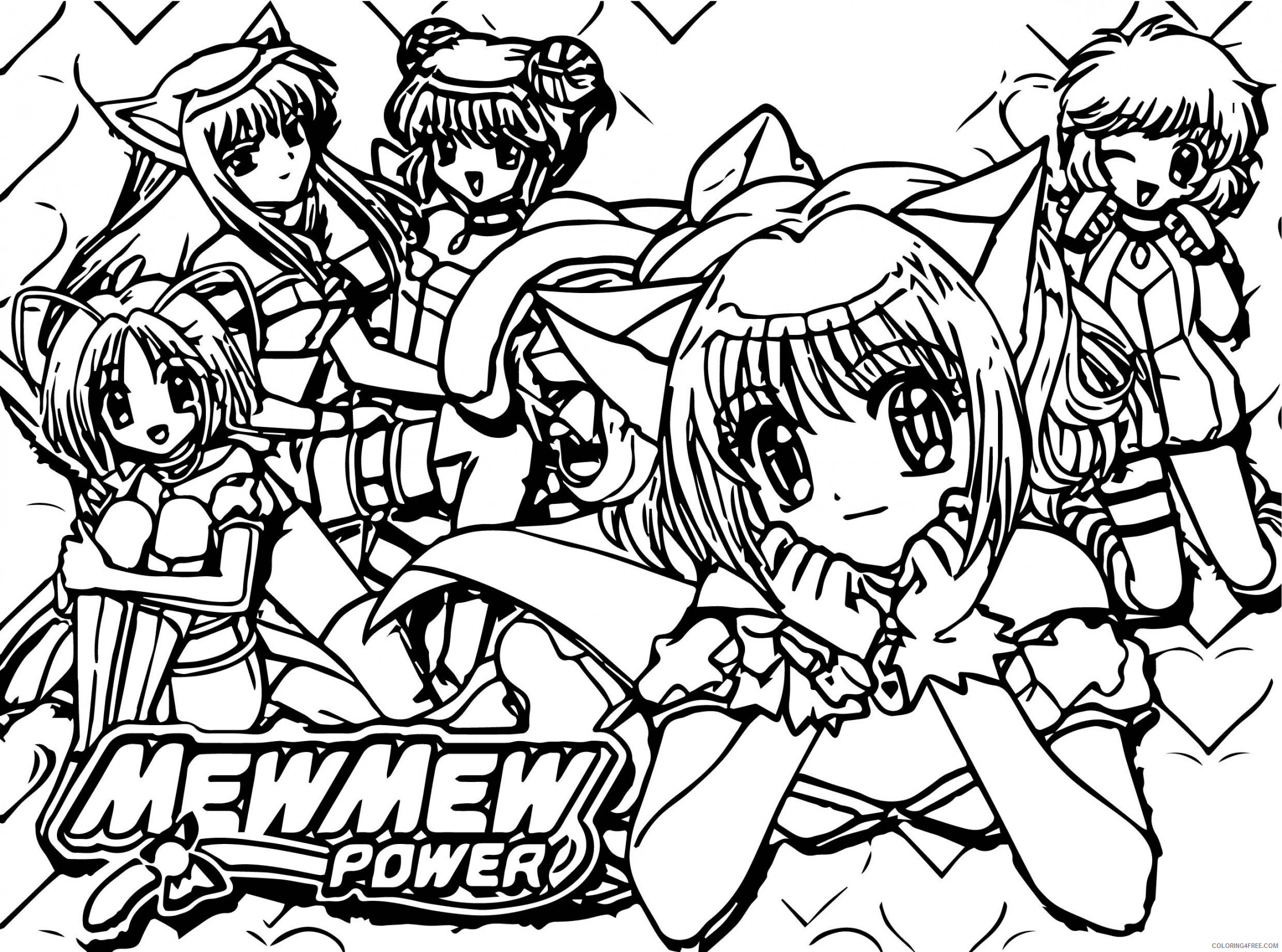 Sailor Moon Printable Coloring Pages Anime Glitter Force Cat Mew Mew Power 2021 0970 Coloring4free