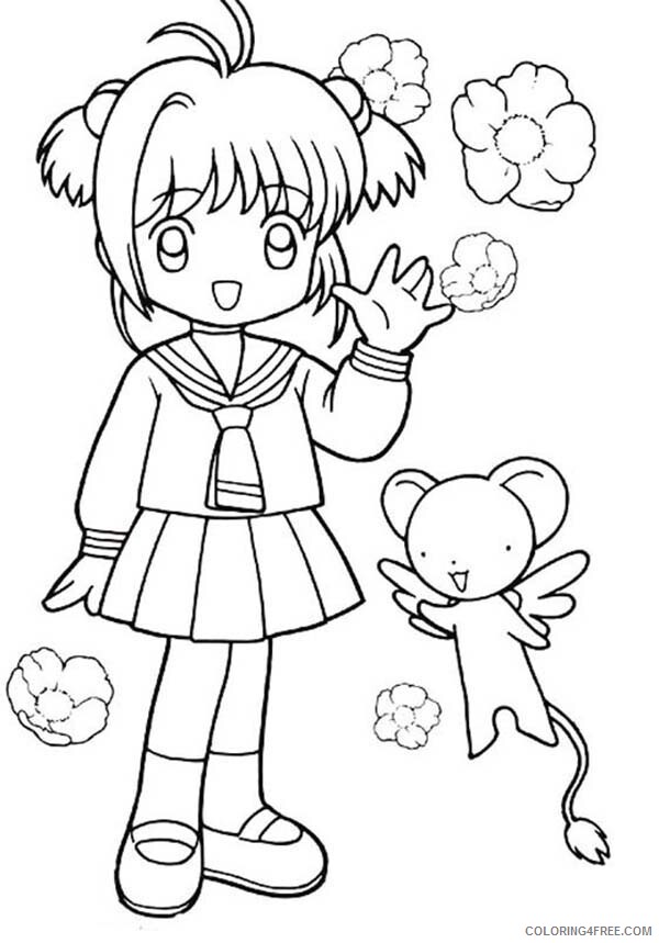 Sakura Printable Coloring Pages Anime Cardcaptor Sakura and Keroberos 2021 03 Coloring4free