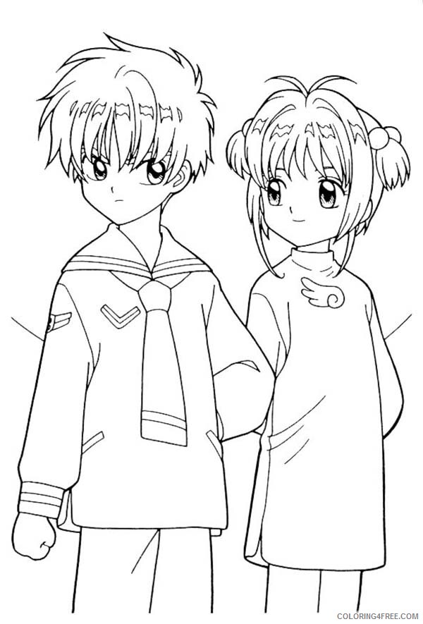 Sakura Printable Coloring Pages Anime Sakura and Her Boyfriend in Cardcaptor Sakura 2021 28 Coloring4free