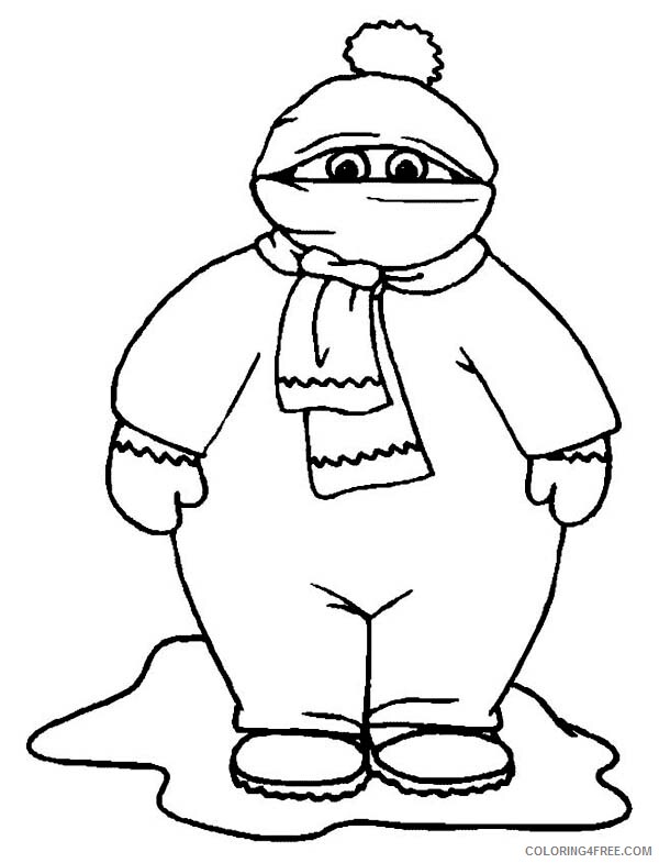Seasons Coloring Pages Nature Hilarious Full Covered Winter Outfit Printable 2021 Coloring4free