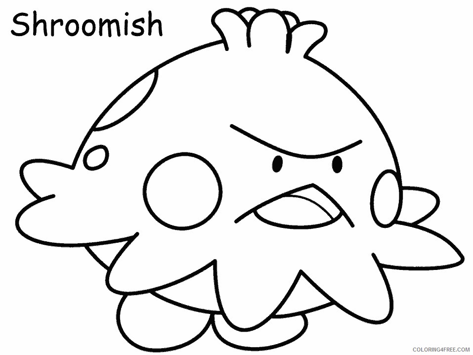 Shroomish Pokemon Characters Printable Coloring Pages 118 2021 085 Coloring4free