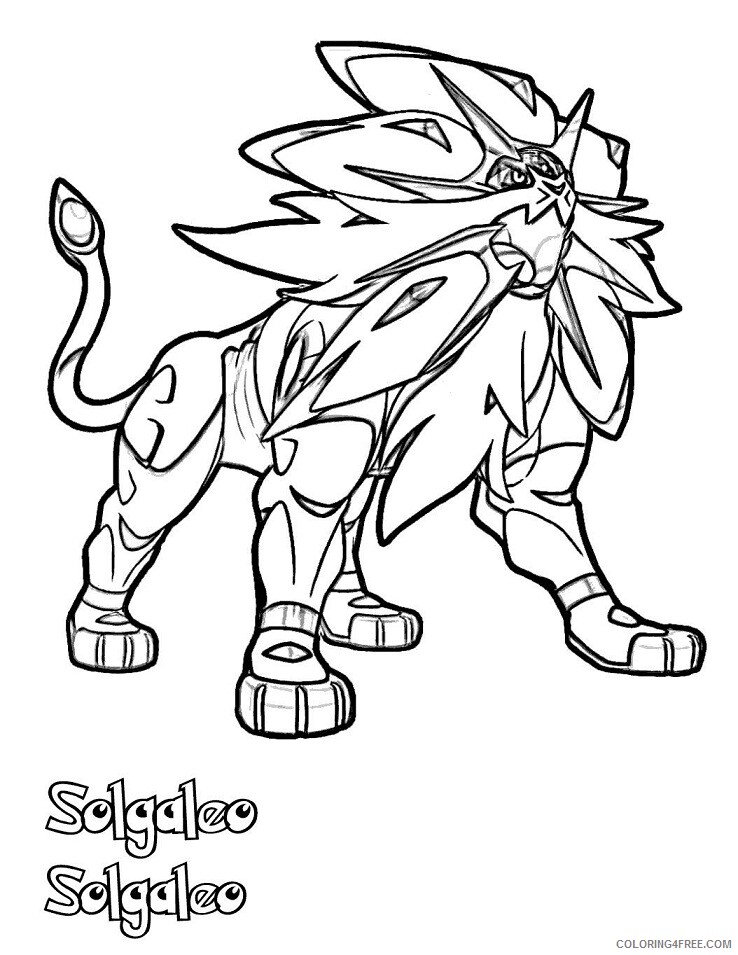 Solgaleo Pokemon Characters Printable Coloring Pages pokemon colouring games nerf 2021 089 Coloring4free
