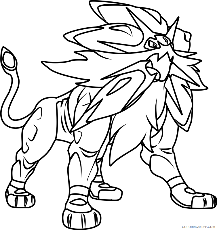 Solgaleo Pokemon Characters Printable Coloring Pages sun and moon 2021 088 Coloring4free