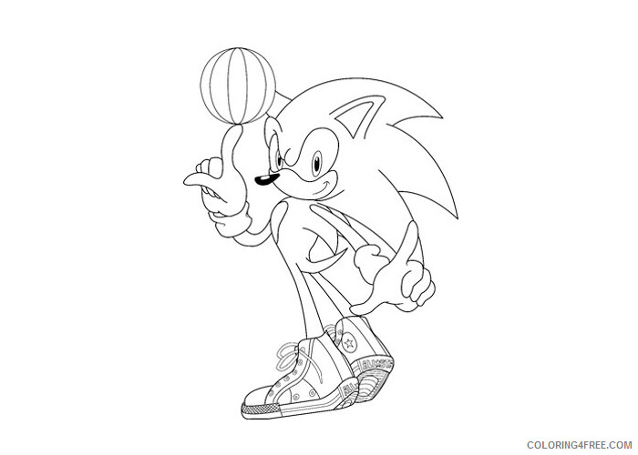 Sonic Coloring Pages Games Sonic basketball Printable 2021 1085 Coloring4free