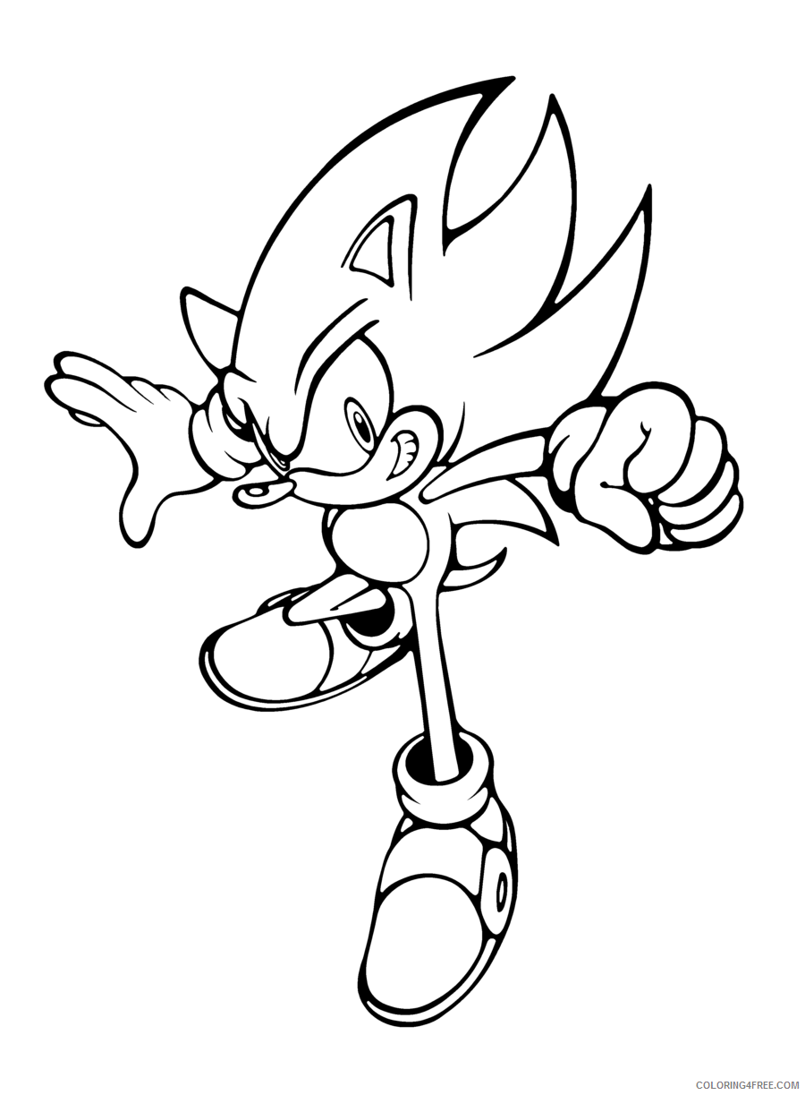 Sonic Coloring Pages Games Super Sonic Printable 2021 1134 Coloring4free