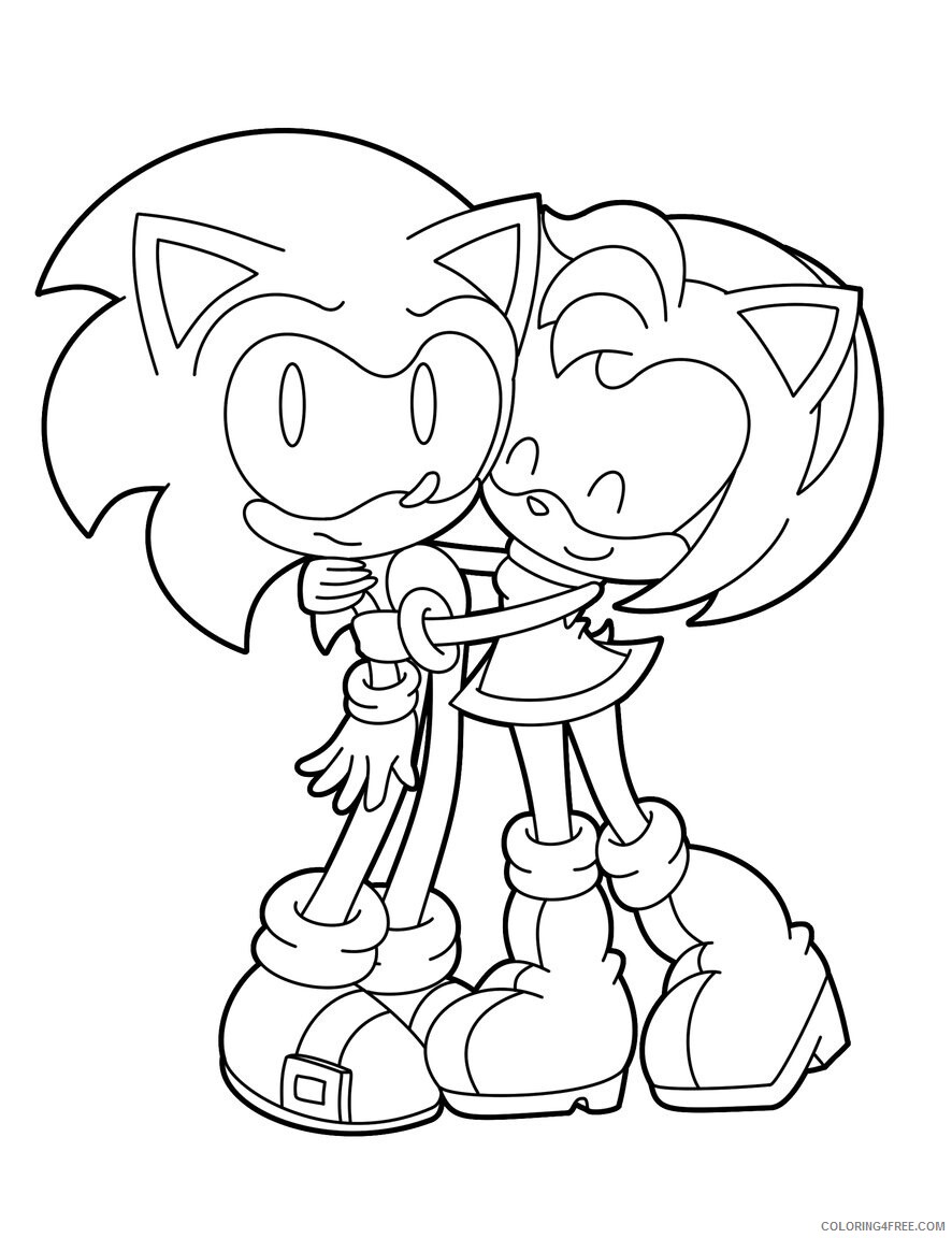 Sonic And Amy Rose Coloring Pages.