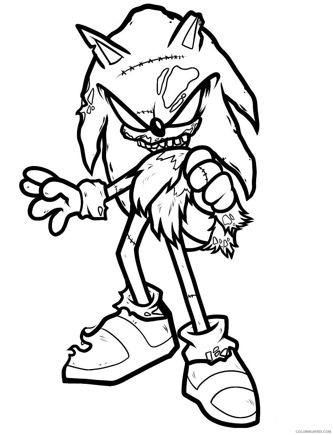 Sonic Coloring Pages Games how to draw zombie Printable 2021 1059 Coloring4free