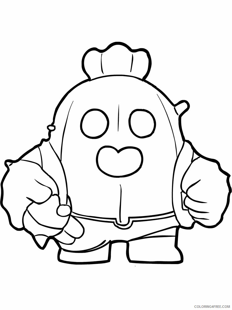 Spike Coloring Pages Games spike brawl stars 2 Printable 2021 196 Coloring4free