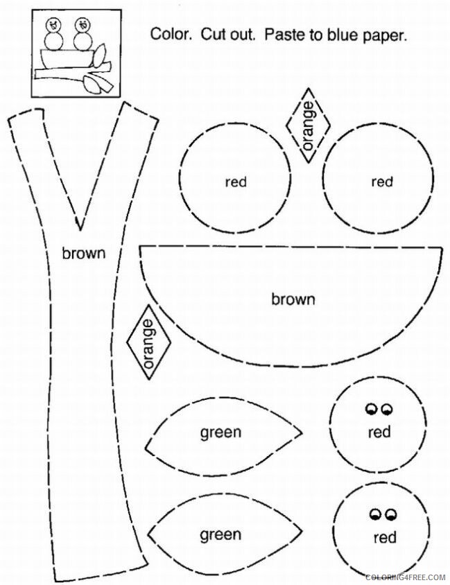 Spring Coloring Pages Nature Color Cut and Paste Spring Worksheet Printable 2021 Coloring4free
