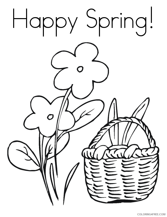 Spring Coloring Pages Nature Happy Spring Its April Printable 2021 561 Coloring4free