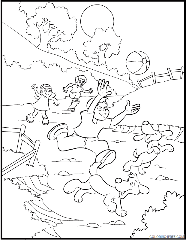 Spring Coloring Pages Nature Playing in Spring Printable 2021 564 Coloring4free