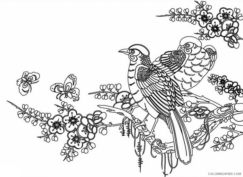 Spring Coloring Pages Nature Spring Birds in April Printable 2021 569 Coloring4free