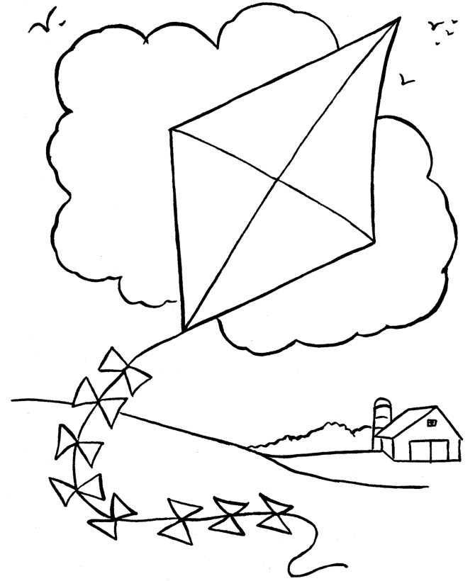 Spring Coloring Pages Nature Spring Kite Printable 2021 572 Coloring4free