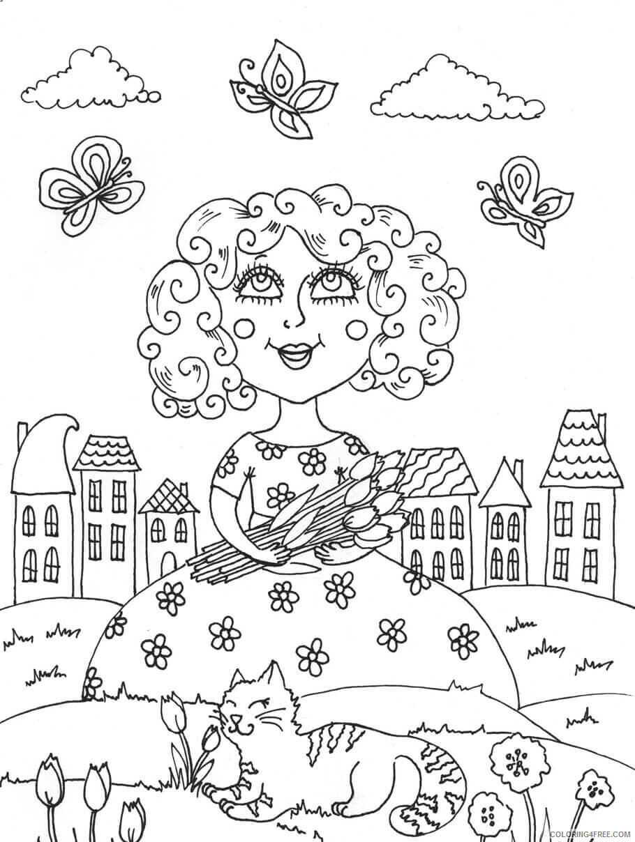 Spring Coloring Pages Nature Spring Scene April Printable 2021 609 Coloring4free
