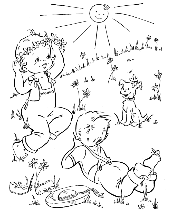 Spring Coloring Pages Nature Spring Sunny Day Printable 2021 602 Coloring4free
