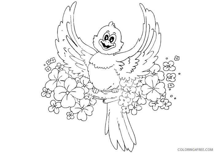 Spring Coloring Pages Nature Spring bird Printable 2021 568 Coloring4free