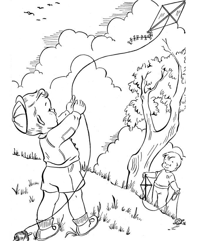 Spring Coloring Pages Nature Spring kites Printable 2021 598 Coloring4free
