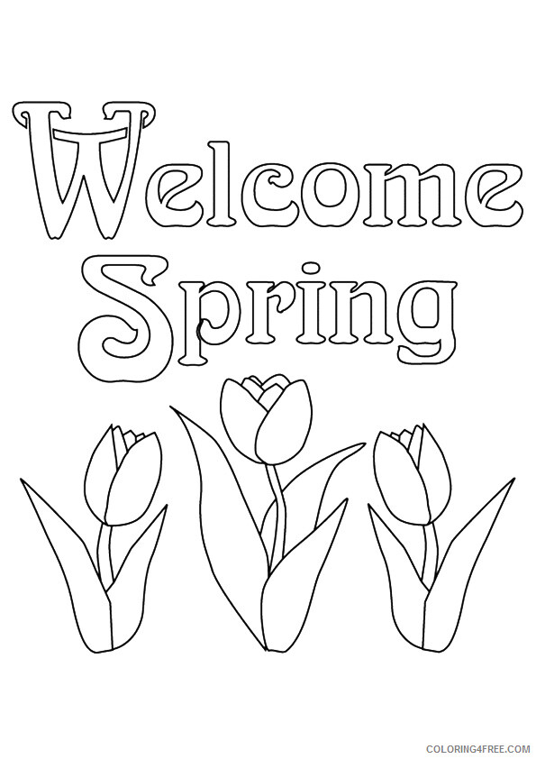 Spring Coloring Pages Nature Welcome Spring Printable 2021 620 Coloring4free