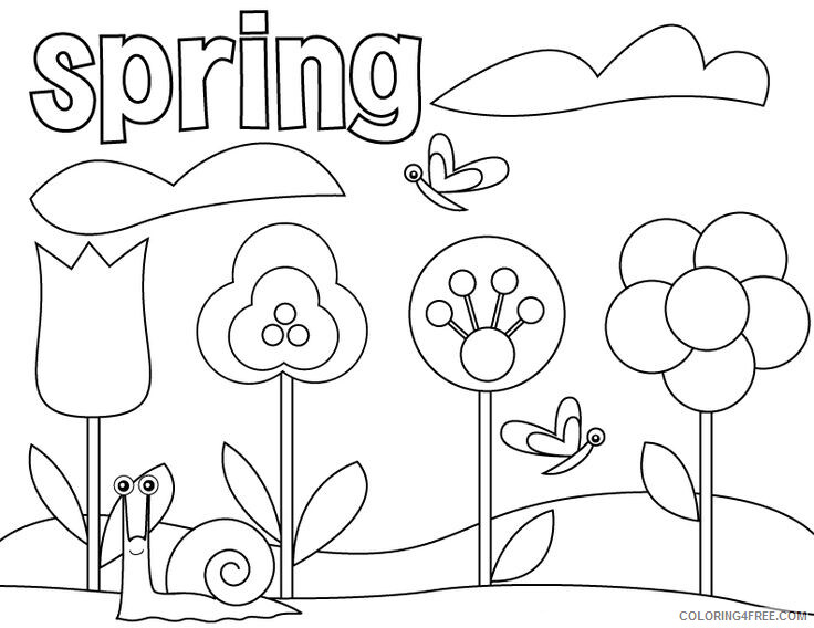 Spring Flowers Coloring Pages Flowers Nature Bulbs Flowering Printable 2021 Coloring4free