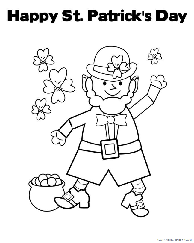 St Patricks Day Coloring Pages Holiday Happy St Patricks Day Leprechaun Printable 2021 0865 Coloring4free